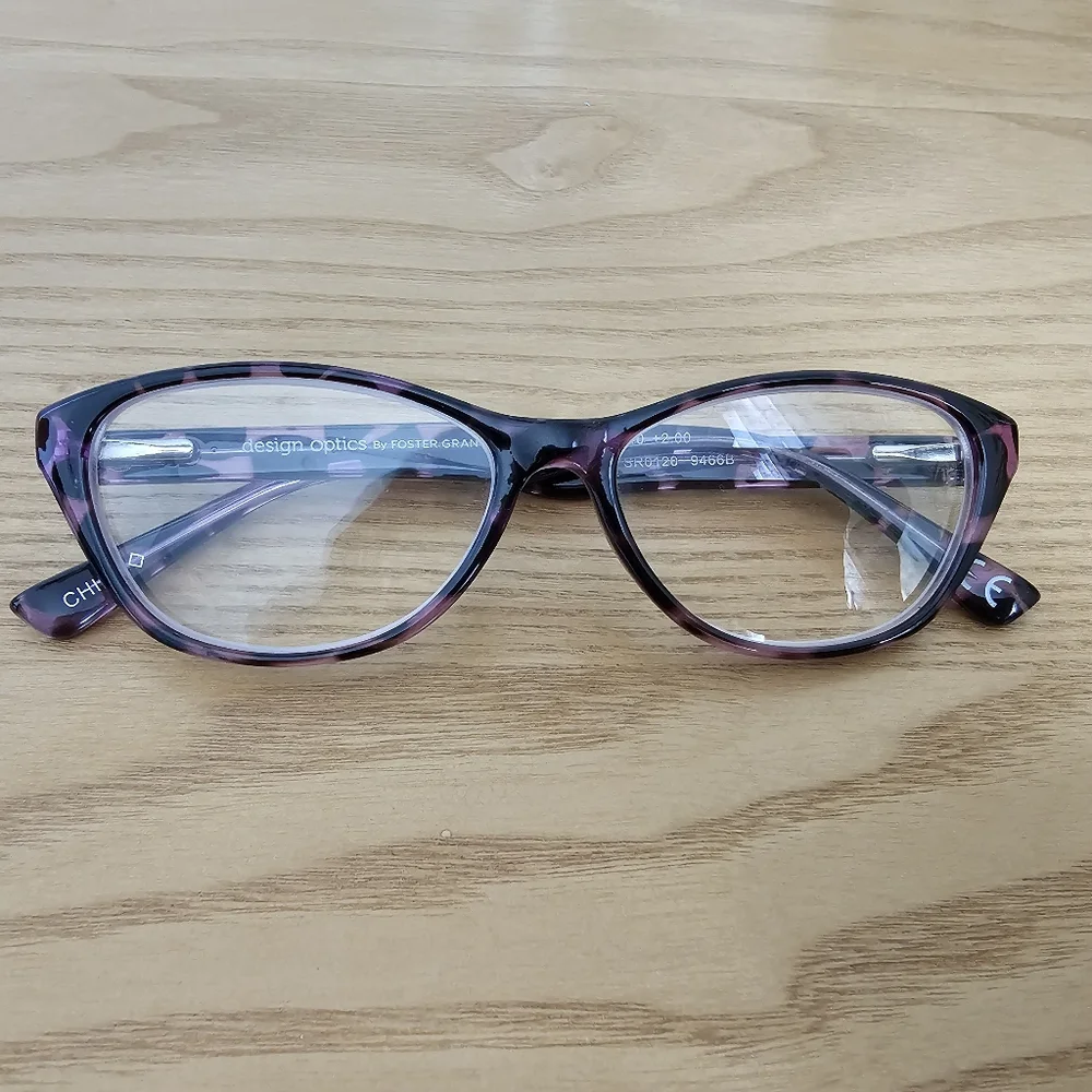 Design Optics by Foster Grant PD58.5MM 53 15-140 +2.00 Purple Eye glasses